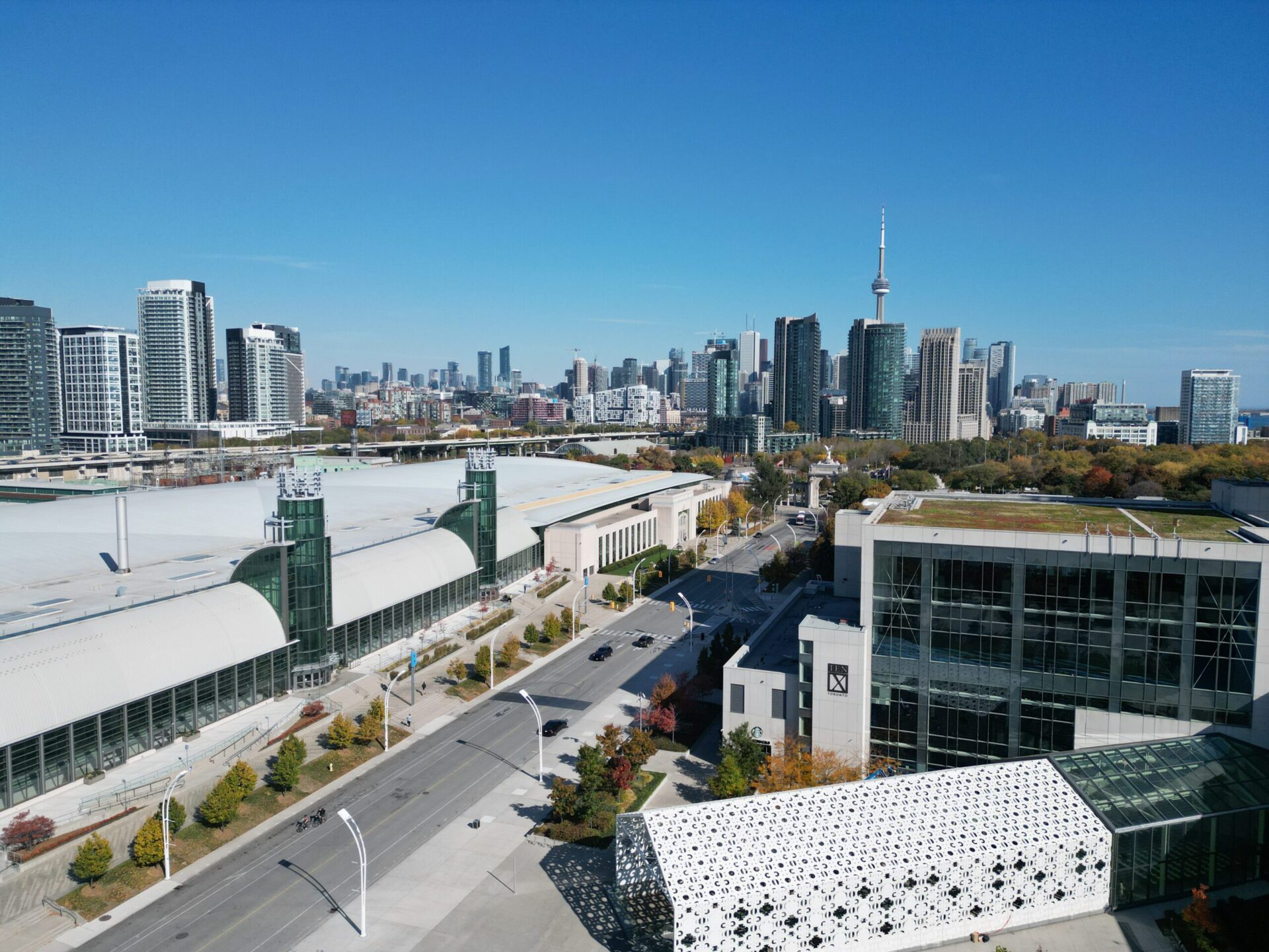 aerial view of Exhibition Place